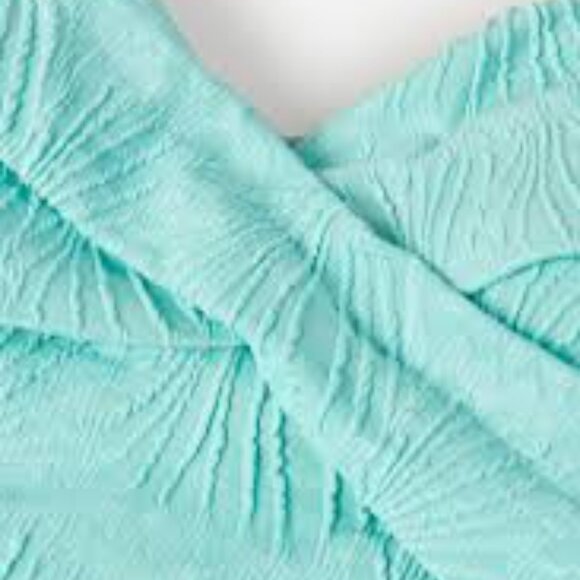 CUPSHE Shell Jacquard Wrap Front Shirred One Piece Swimsuit  SIZE XS NWT - Picture 4 of 4